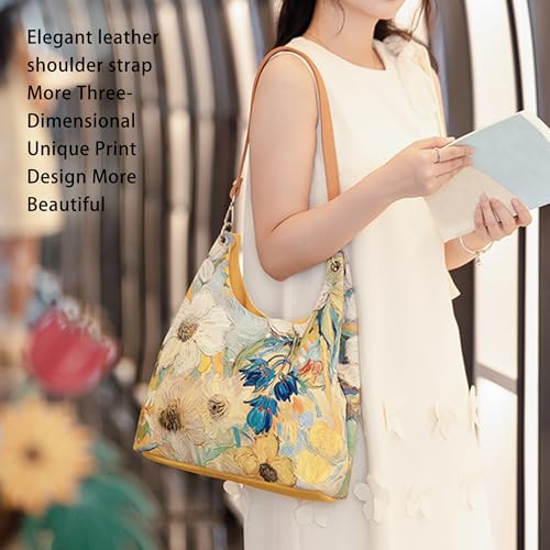 Hobo Shoulder Tote Bag Canvas Tote Handbags Bucket Bag Purses for Women Trendy Shoulder Bag Canvas Handbag4