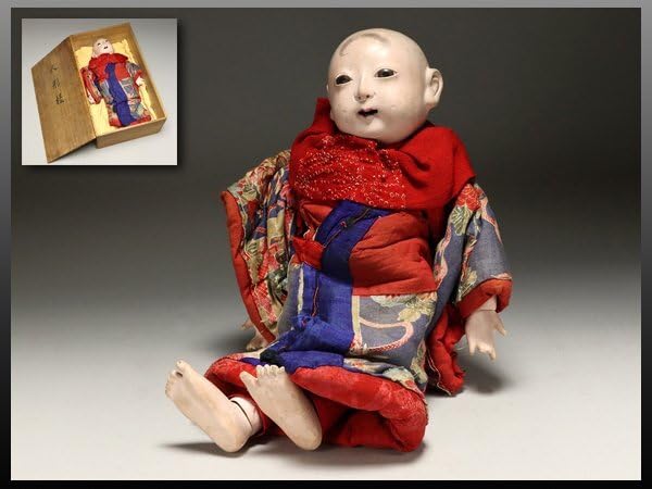 明治抱き人形　５５ｃｍ位 Amazon | 明治期頃 抱き人形 桐箱付 縮緬着物 高さ40.5cm | 人形