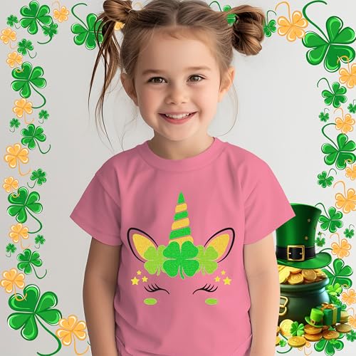 Unicorn Face St Patricks Day Shirt for Women Teen Girls Kids Toddler Irish Shamrock Lucky Daughter Mom Grandma4