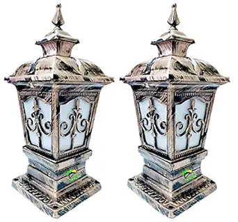 Gold Antique Metal Gate Lamp Lights for Poles and Pillars - Illuminate Your Outdoor Space with Timeless Elegance