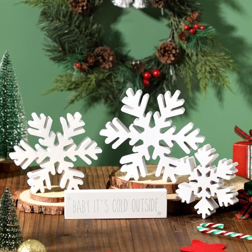 4-PCS-Wooden-Snowflake-Decor-Winter-Farmhouse-DecorWhite-Christmas-Decoration-Retro-Wood-Snowflakefor-Tiered-Tray-Decor-Centerpiece-Table-White 4 PCS Wooden Snowflake Decor Winter Farmhouse DecorWhite Christmas Decoration Retro Wood Snowflakefor Tiered Tray Decor Centerpiece Table White