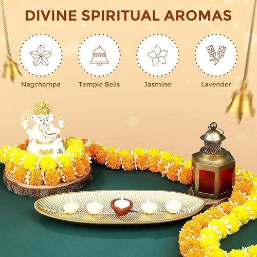 Image of Welburn Veda&Co Nagchampa Scented Ghee Blended Batti for Puja | Diya Batti with Cotton Wick | 30 Min Burning Time | Ghee Batti for Divine Worship | Ideal for Festivals and Daily Puja (Pack of 150)