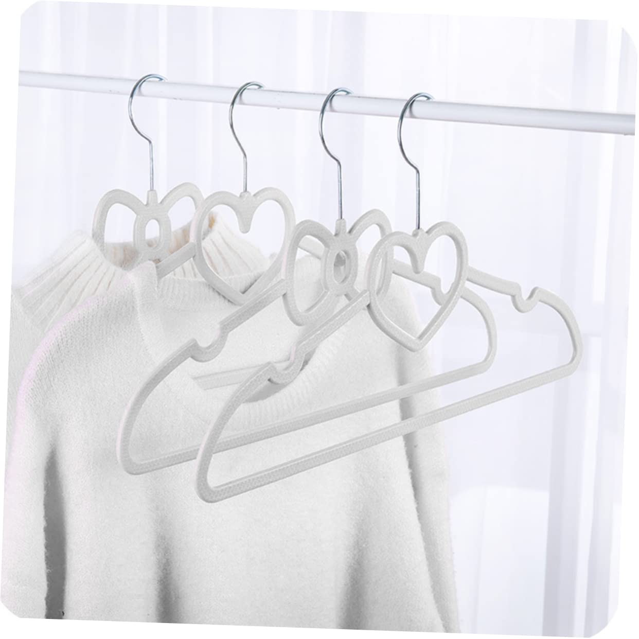 Garneck 10pcs Heart Shape Suit Hanger Hanger Hooks Space Saver for Women's Men's Home Decor