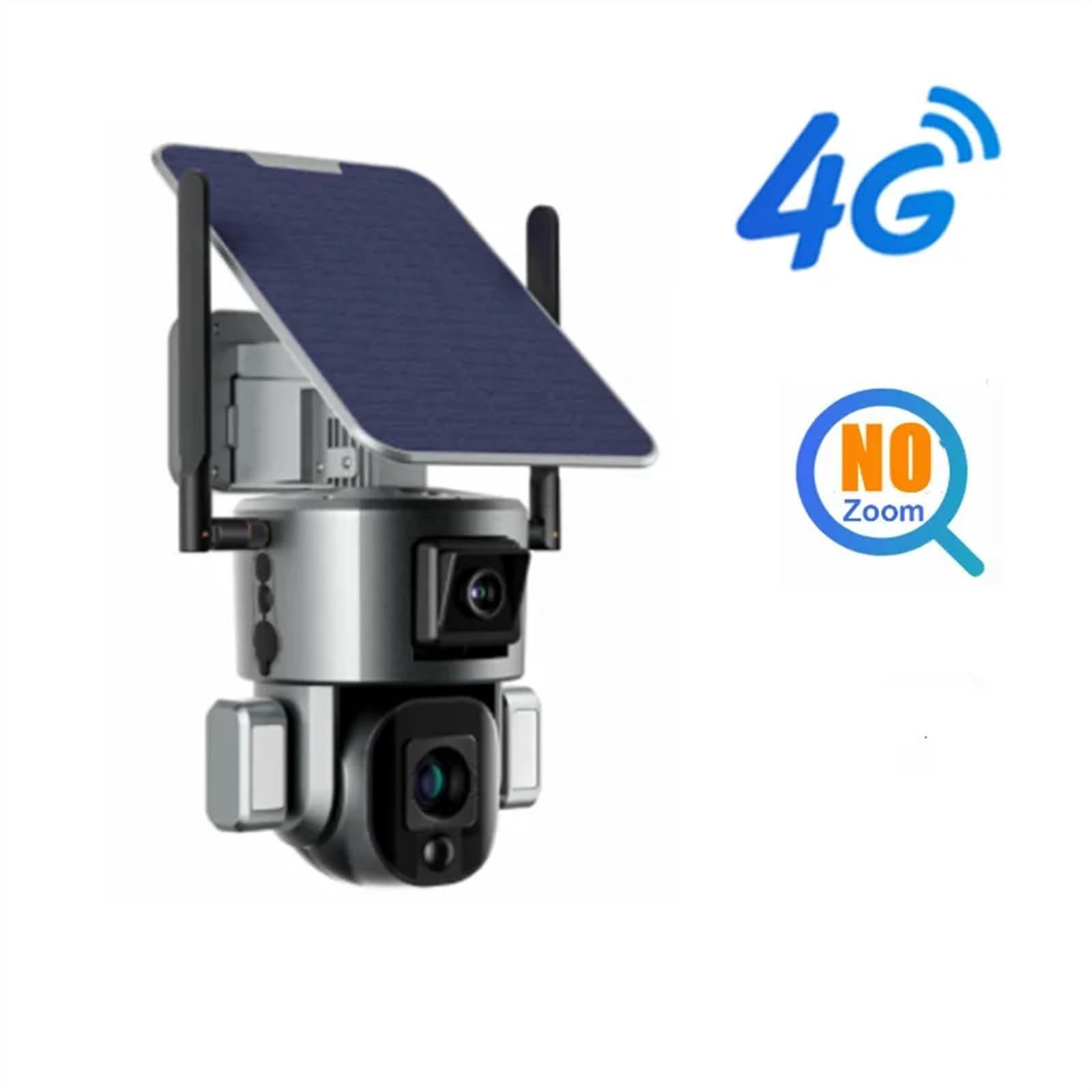 Caméra de Surveillancem 8MP 4G caméra Solaire sans Fil 4K Double Objectif 4X 10X Panneau détection Humaine PTZ Surveillance extérieure