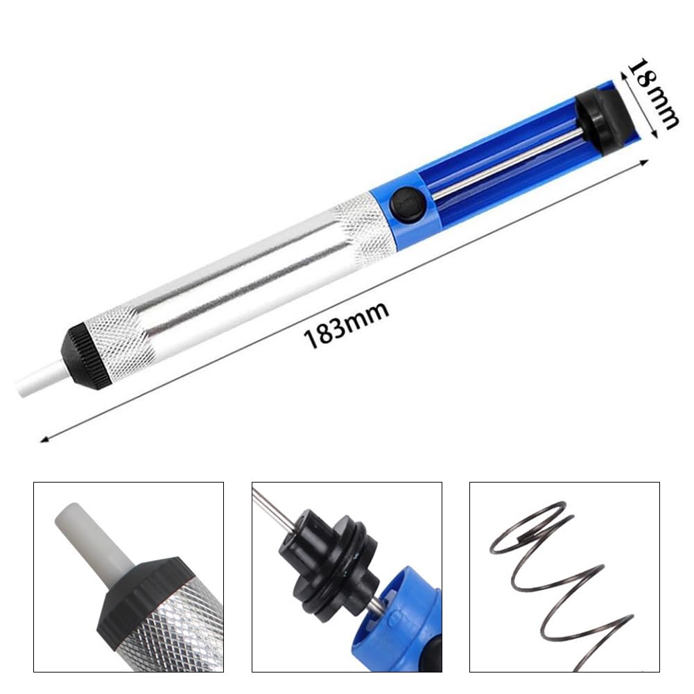Pompa Dissaldante, Saldatura Manuale Ventosa, Saldatura Strumento di Rimozione, Dissaldatore Manuale, Desoldering Pump, Adatto per l'uso in laboratori, Negozi di Serviz, Scuole, Casa e Industria, 2PCS