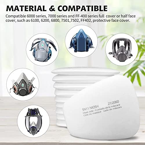 5N11CN Filtermaske – 50x Baumwollfilter Für Gasmaske 7502, 6800, 6200, 6000 – Partikelfilter