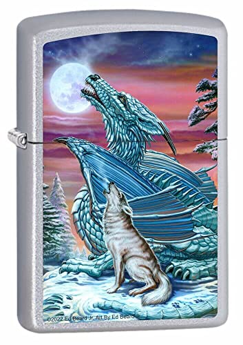 Encendedor Zippo Moonsong Wolf Satin Chrome miniatura 1
