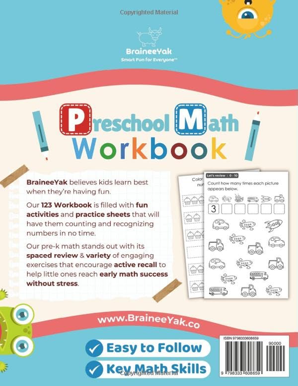 123 Adventures Preschool Math Workbook - A Fun Beginner Number Activity Book for Pre-K Toddlers and Kids Ages 3-5: Learn to Count w Number Tracing, ... Activities (Little Learners - MATH) - Image 2
