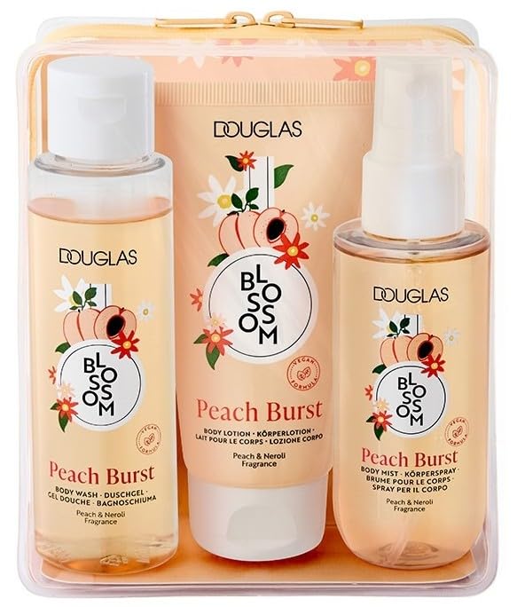 Douglas Blossom Peach Burst Travel Set - Das sonnige Pflegetrio: mit Duft von Pfirsich & Neroliblüten