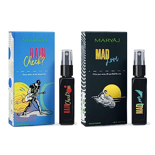 Maryaj Rain Check? EDP and Mad Love EDP and Maybe Someday EDP and Love Unscripted EDP (Pack of 4, Each 8ML) Long Lasting Scent Spray Gift For Men and Women - Image 2