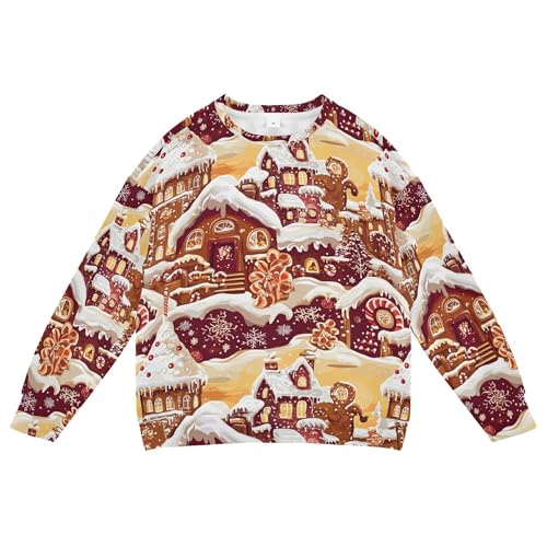 JUNZAN Gingerbread Candy Christmas Big Boys Sweatshirts Hoodies Crewneck Sweatshirt With Hoodie Sports 4T