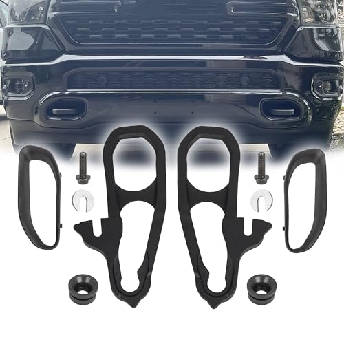 Phamyor RAM-TCG-1923 Heavy Duty Front Tow Hooks Fit For 2019-2023 Dodge Ram 1500 Dt, Replace Oe 82215268Ab 68272944Ab 68272945Ab, Left & Right cover