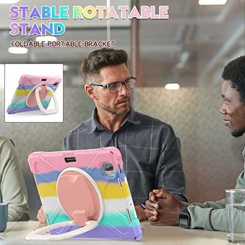 HUOLUNGJIN Wytrzymałe etui ochronne kompatybilne z Xiaomi Mi Pad 5/5 Pro 27.9 cm (wersja z 2021), odporna na wstrząsy obudowa klasy wojskowej z obrotowym stojakiem o 360° i wbudowaną osłoną ekranu (C