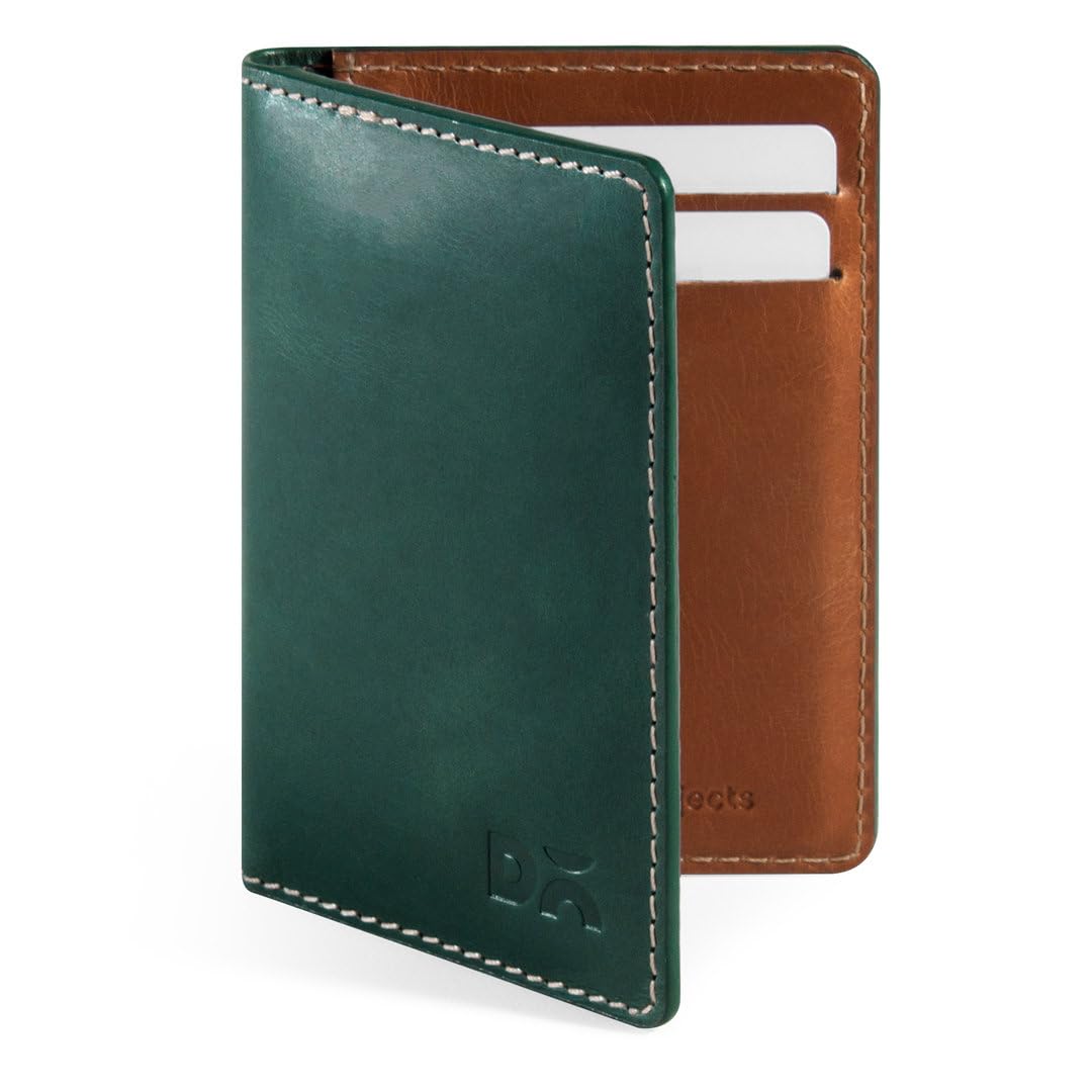 DailyObjectsForest Green Log Bi-Fold Leather Wallet for Men | Compact and Travel Friendly Structure | Durable, Contemporary, and Sophisticated