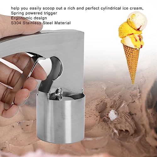 Cylindrical Ice Cream Scoop, Original Ice Cream Scoop with Spring Loaded Trigger, Ergonomic Design, Cylinder Bar Design - Image 2