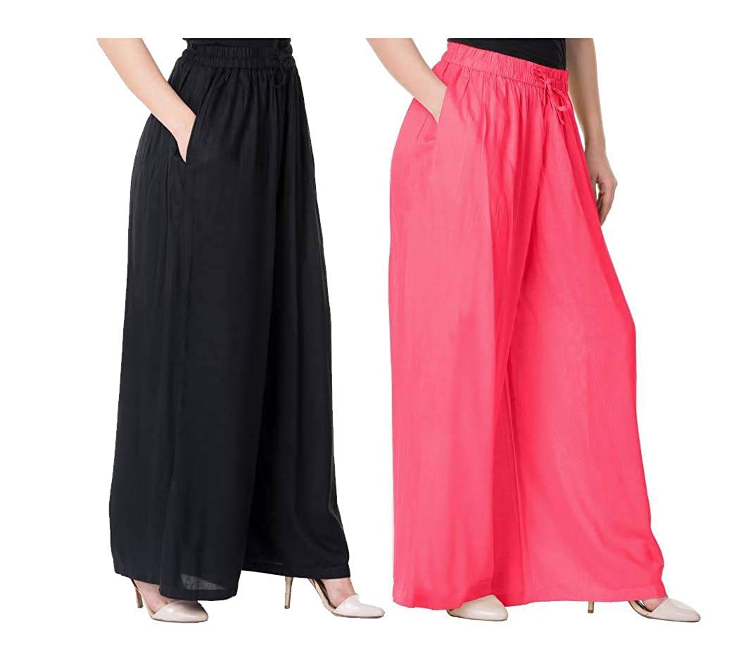 kbnbj Women's Rayon Plain Palazzo Pant-picture-8