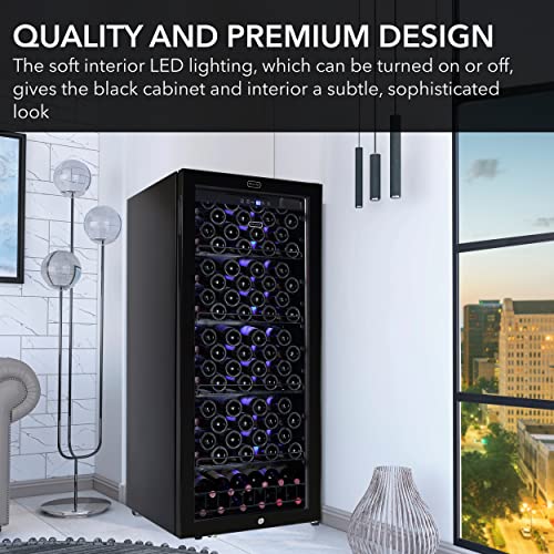 Image of Whynter FWC-1201BA 124 Bottle Freestanding Wine Refrigerator, Black