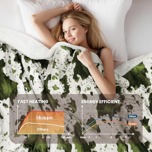 Image of Heated Blanket Queen Blanket - Fast Heating Electric Blanket, Soft Flannel Heated Throw with 4 Time Settings,10 Heating Settings, Warm Gifts for Women & Mom & Grandma