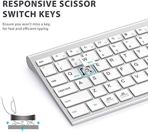 Bluetooth Keyboard, iClever DK03 Wireless Keyboard Multi-Device Keyboard, Dual Mode (Bluetooth 4.2 + 2.4G) Ultra-Slim… - Image 4