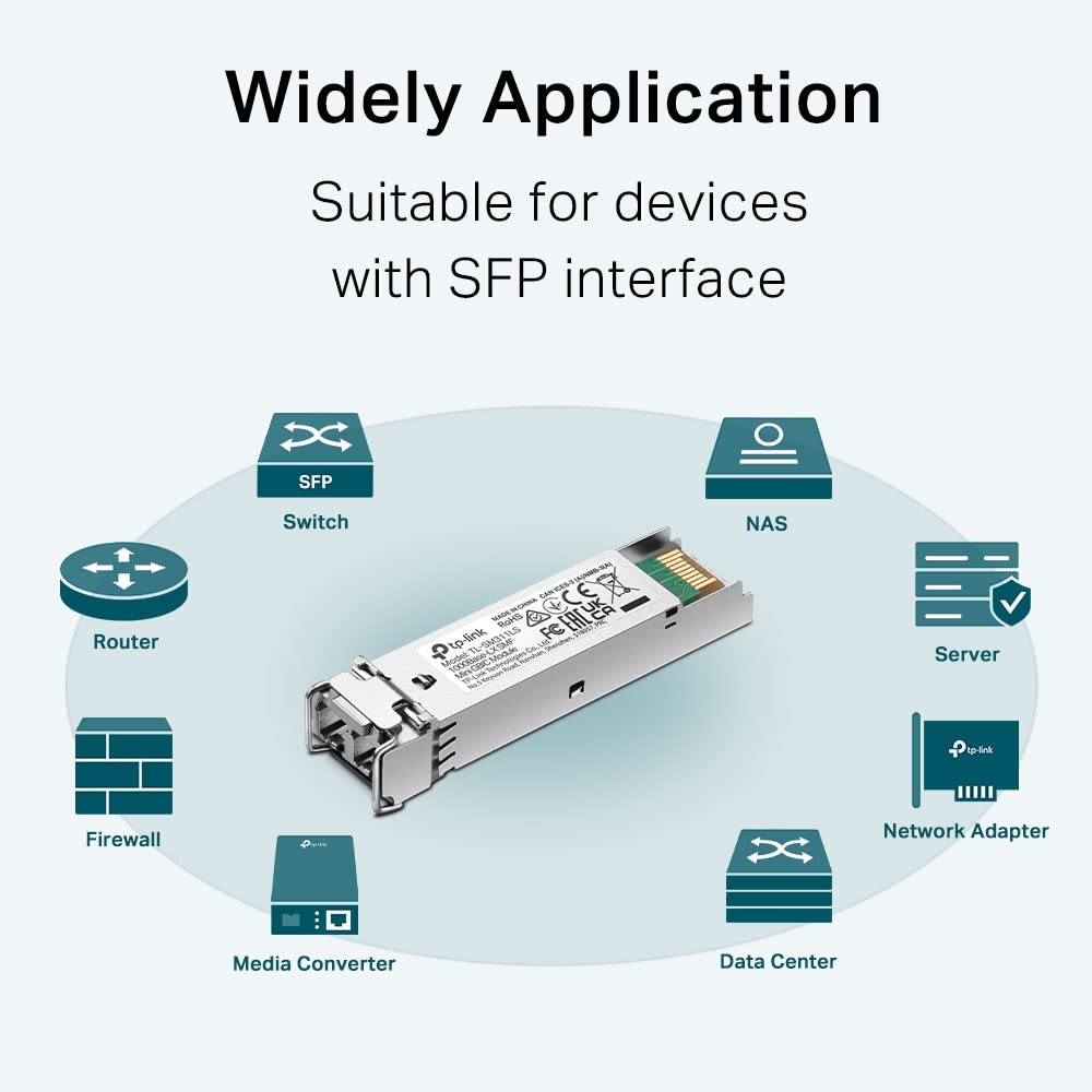 TP-Link TL-SM311LS Modulo SFP Mini-GBIC Monomodale, 1000 Base-Lx LC, Colore Argento