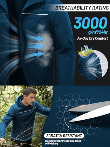 Image of SWISSWELL Mens Rain Jacket & Coats Packable Lightweight Waterproof Rain Shell Hooded for Golf Travel Hiking