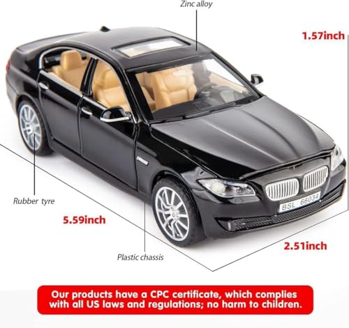 Image of 1:32 B-M-W 535i Diecast Metal Pull Back Car with 6 Openable Doors with Sound and Light Toy Decoration car Best Gift Toys for Kids (1:24 B-M-W 535i - Multicolor)[Colour As Per Stock]