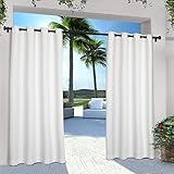 exclusive home curtains indoor outdoor solid cabana grommet top curtain panel pair 54x120 white