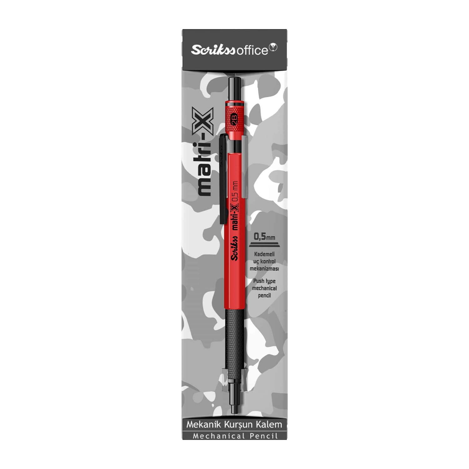 Scrikss Matri-X ołówek mechaniczny, 0,5 mm, czerwony