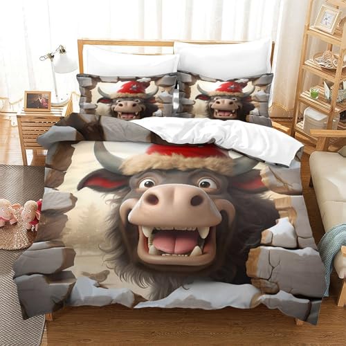 Parure de lit taureau 3D en microfibre résistant de qualité supérieure