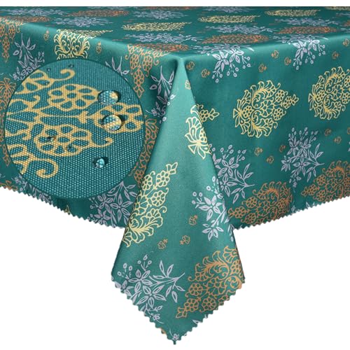 HX&OD Waterproof Tablecloth, Rectangular Tablecloth, Bohemian Style Tablecloth. Inches, Suitable for Restaurant, Kitchen, Living Room, Party, Hotel. (Blue, 54