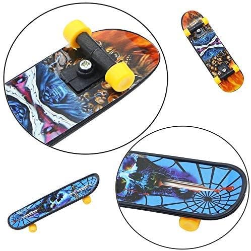 Oruuum 24 pcs Professional Finger Skateboard, Mini Skateboard with Pattern On Both Sides, Creative Fingertip Movement for Adults and Children (Random Mode).