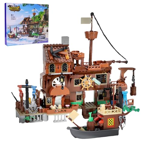 Juego de construcción de barco pirata, juguete de bloques de construcción, modelo de barco, juguete para casa, bloques de construcción para niños, niñas, niños a partir de 6 años