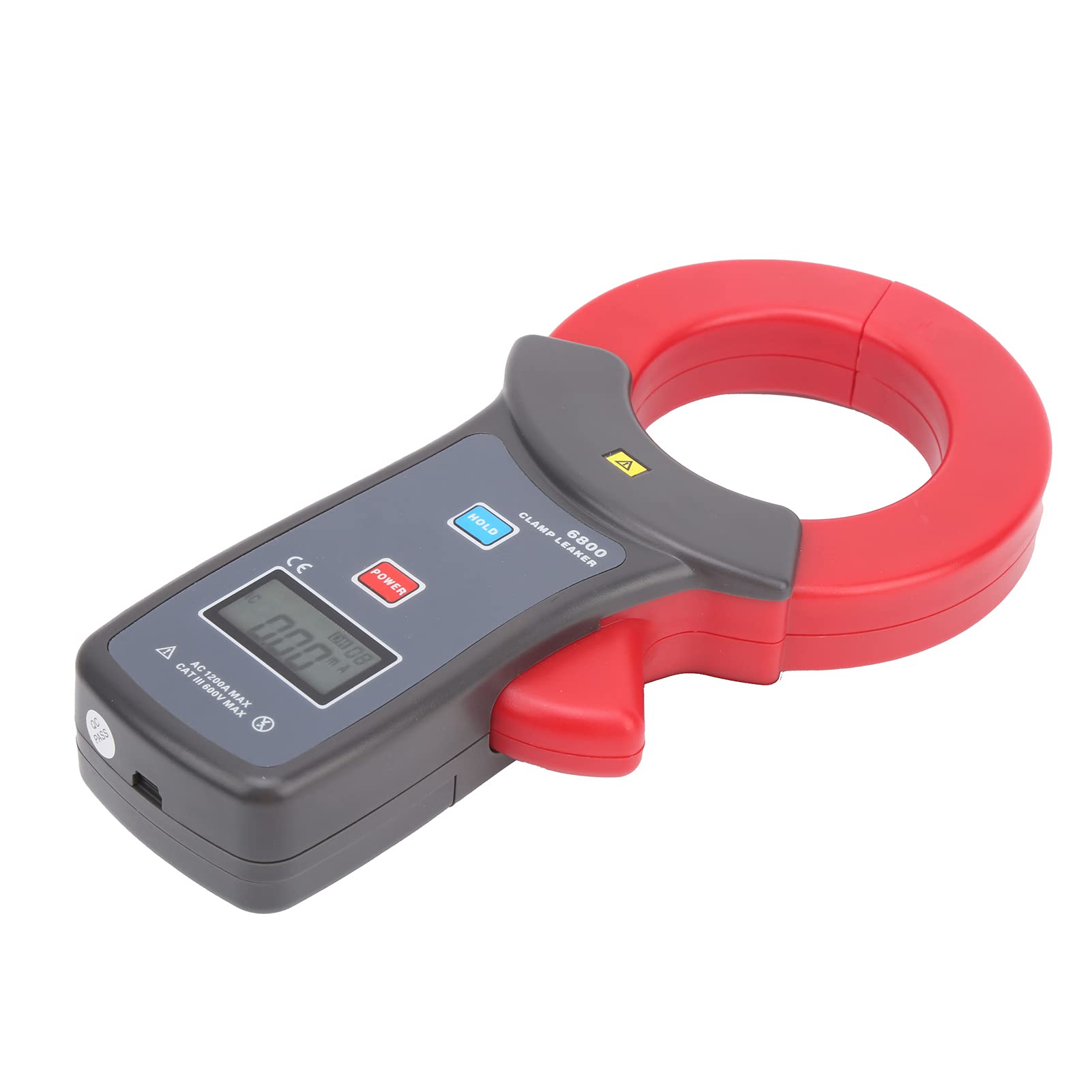 Tester Prądu Upływu Cęgów, Miernik Cęgów Wysokiego Napięcia AC, Tester 0,00 MA do 1200 A z Interfejsem USB do Przesyłania Danych z Komputera, Rozmiar Szczęk 68 Mm