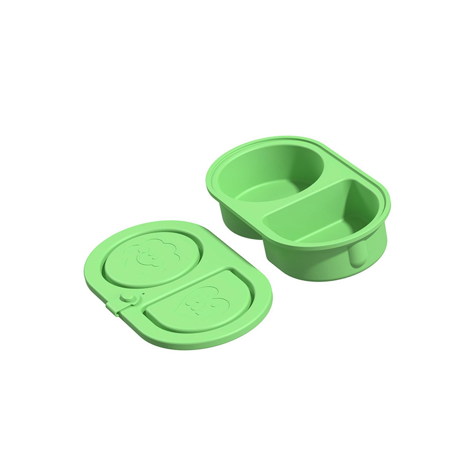 Shunzhong Double Section Food Storage Box Soft Silicone Snacks Container for Condiments and Nut Lunch Boxes for Picnics Food Storage