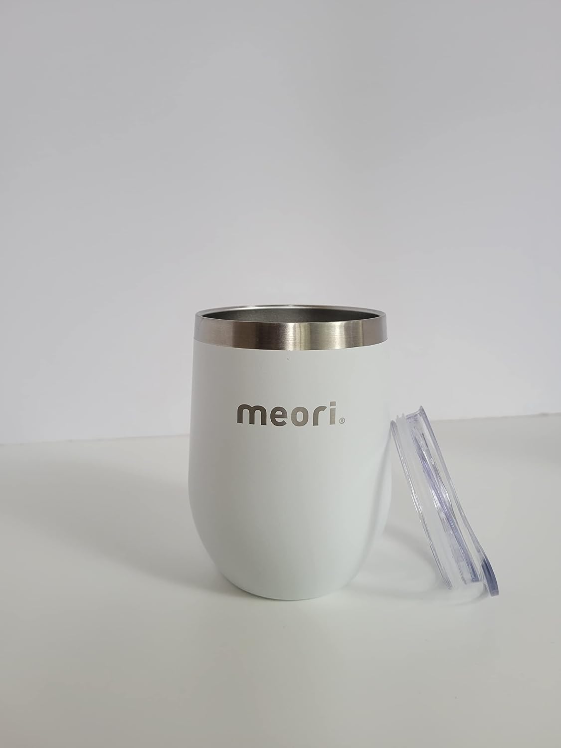 meori Insulated Wine Tumbler Set with Lids (2 Pack) Fits Insulated Wine Totes, 12 oz, Stainless Steel