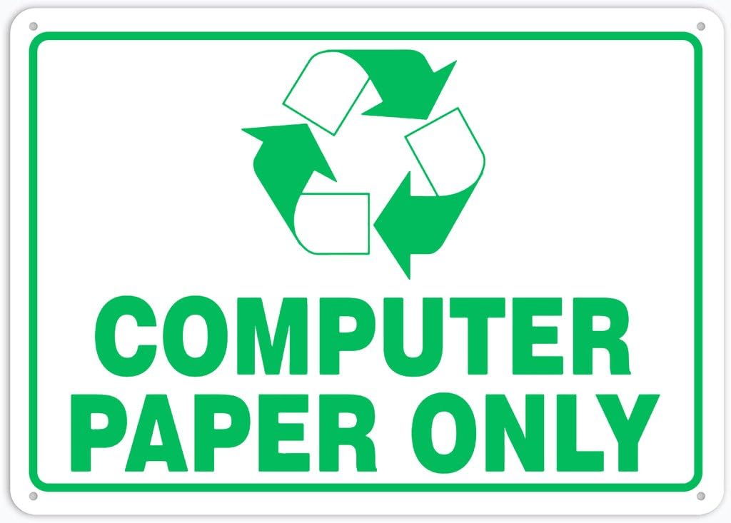 8"x12" Tin Metal Sign - Computer Paper Only - Decorative Plate For Shop, Yard, Garage, Outdoor Wall