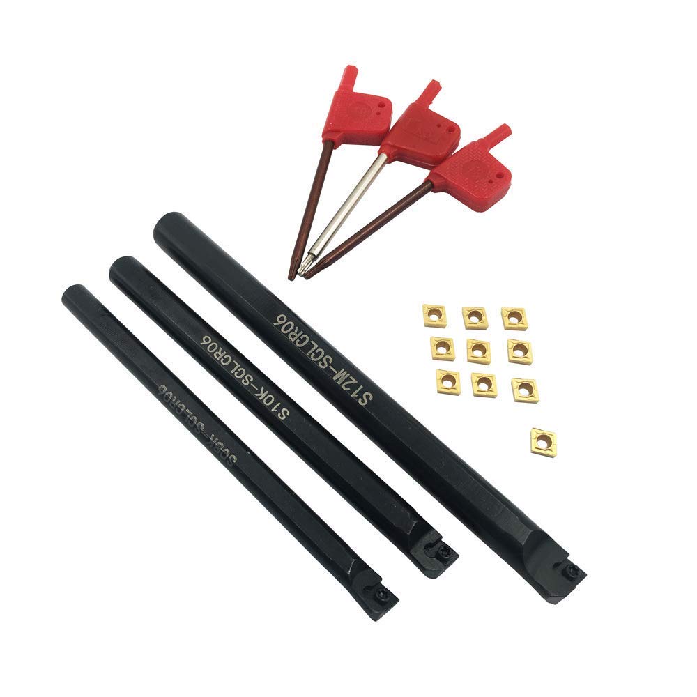 400R C25-25-2T Milling Holder + APMT1604PDER Milling Inserts + 3pcs 95 Degree S08K/S10K/S12M-SCLCR06 Internal Turning Boring Bar with 10pcs CCMT2(1.5) CCMT060204 Carbide Inserts