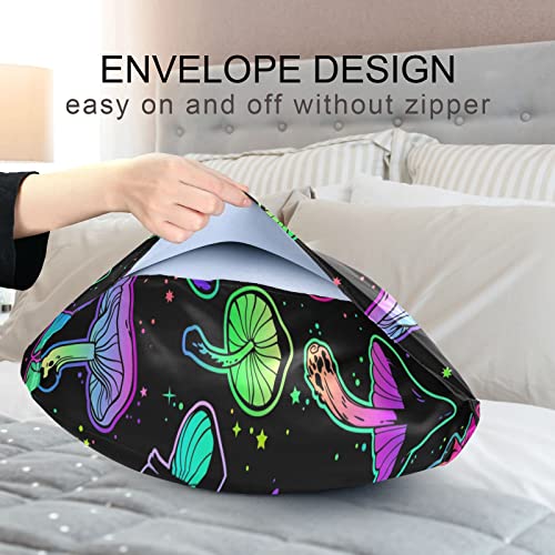 Dalzium Satin Pillowcase For Hair And Skin, Watercolor Mushrooms Silk Pillowcase Soft And Cozy Body Pillow Covers, Queen Size Satin Pillow Cases With Envelope Closure(20X30 Inch), 1Pc #TOP6