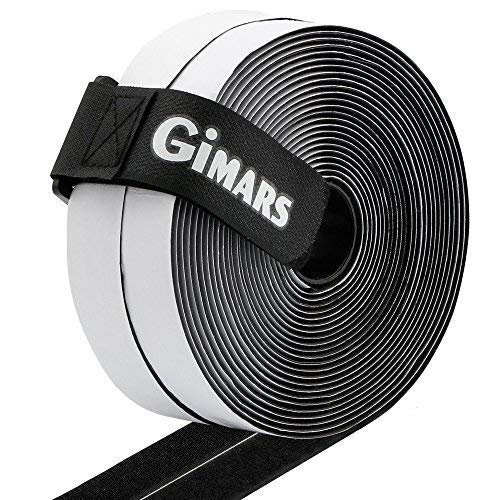 Gimars [ 6M ] Klettband selbstklebend, Flausch & Haken, 20mm breit, inkl. ein Kabelbinder mit Schnalle, schwarz