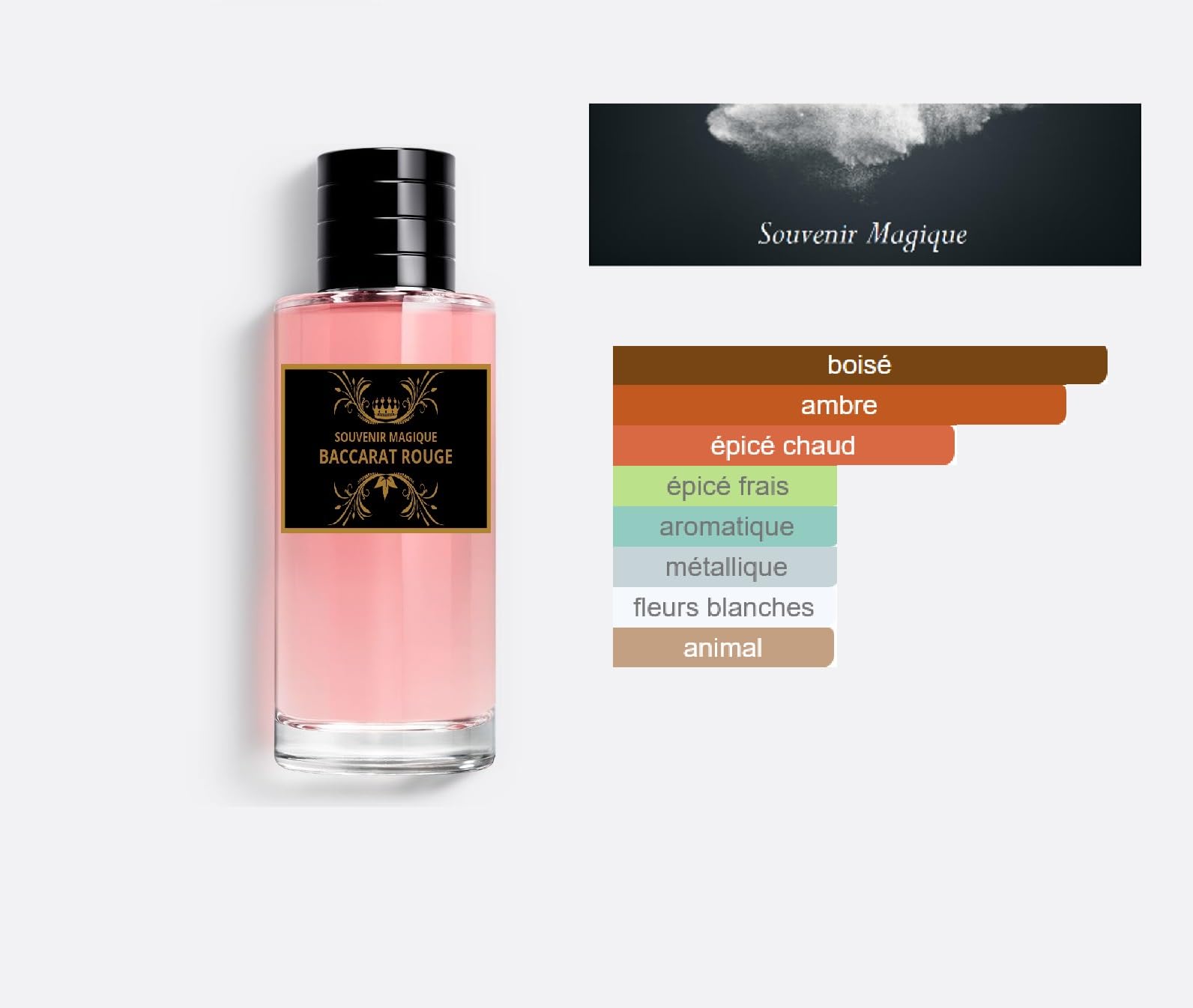 Fragancia de baccarat rojo – Recuerdo mágico – Extracto de perfume – 50 ml – Traje 24 horas – Perfume para hombre y mujer – Idea de regalo – Made in France (Jasmin)