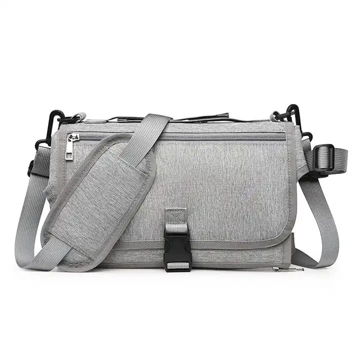 Miniatura 2 de Cambiador de bebé Cambiador de viaje portátil Alfombrilla de cubierta para cochecito de bebé Asiento de coche (gris)