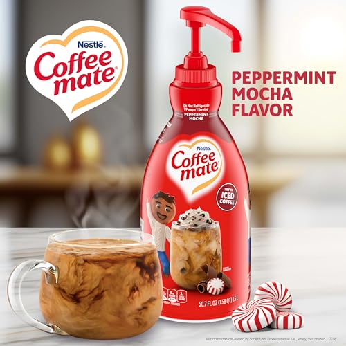 Nestle Coffee mate Coffee Creamer, Peppermint Mocha, Concentrated Liquid Pump Bottle, Non Dairy, No Refrigeration, 50.7 oz (Pack of 2) - Image 3