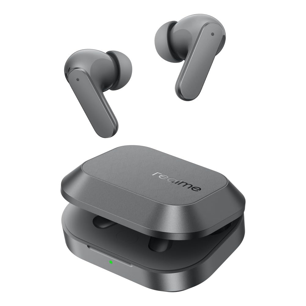 realme Buds Air 8,11mm+6mm Dual Dynamic Bass Drivers,58Hrs Playtime, 55dB ANC,6 Mic ENC, 45ms Low Latency, 360° Spatial Audio, Hi-Res LHDC, IP55 Dust & Water Resistant, BT v5.4 (Master Grey) image 4