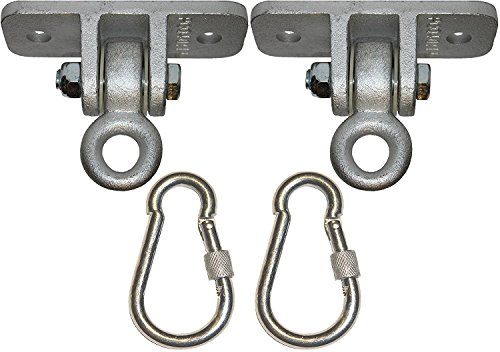LABABE 2 Piece Heavy Duty Iron Swing Hangers Sets With Locking Snap Hooks,Duty Ceiling Wall Mount Hooks Anchors-For Porch Swing Set Indoor Outdoor Seat Yoga Trapeze-Safety Swing Hooks Rope Hanger