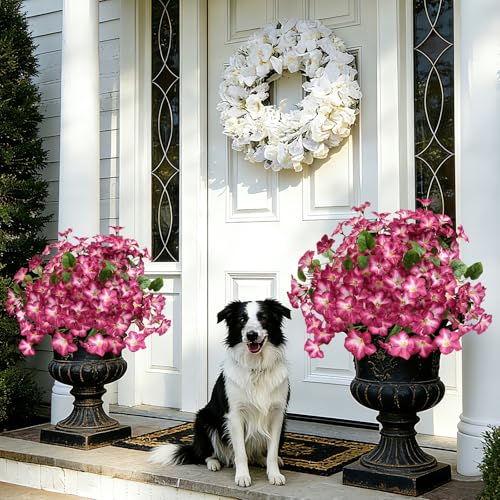 Image of Artificial Petunias 3 Packs UV Resistant, Fuchsia