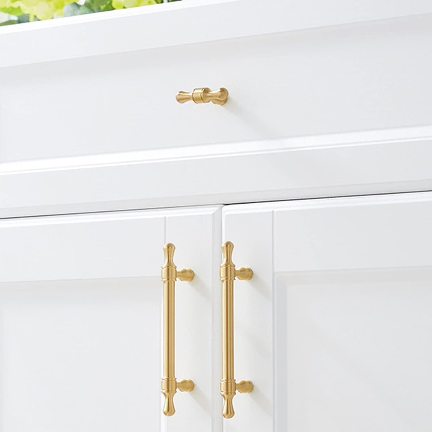 Cabinet Handles,7 Pack Kitchen Cabinet Gold Handle 5 Inch Drawer Pulls,Barthroom Bedroom Furniture Handles Stainless Steel Vintage Dresser Handles(Color:7 Pack,Size:Hole Center 96mm)