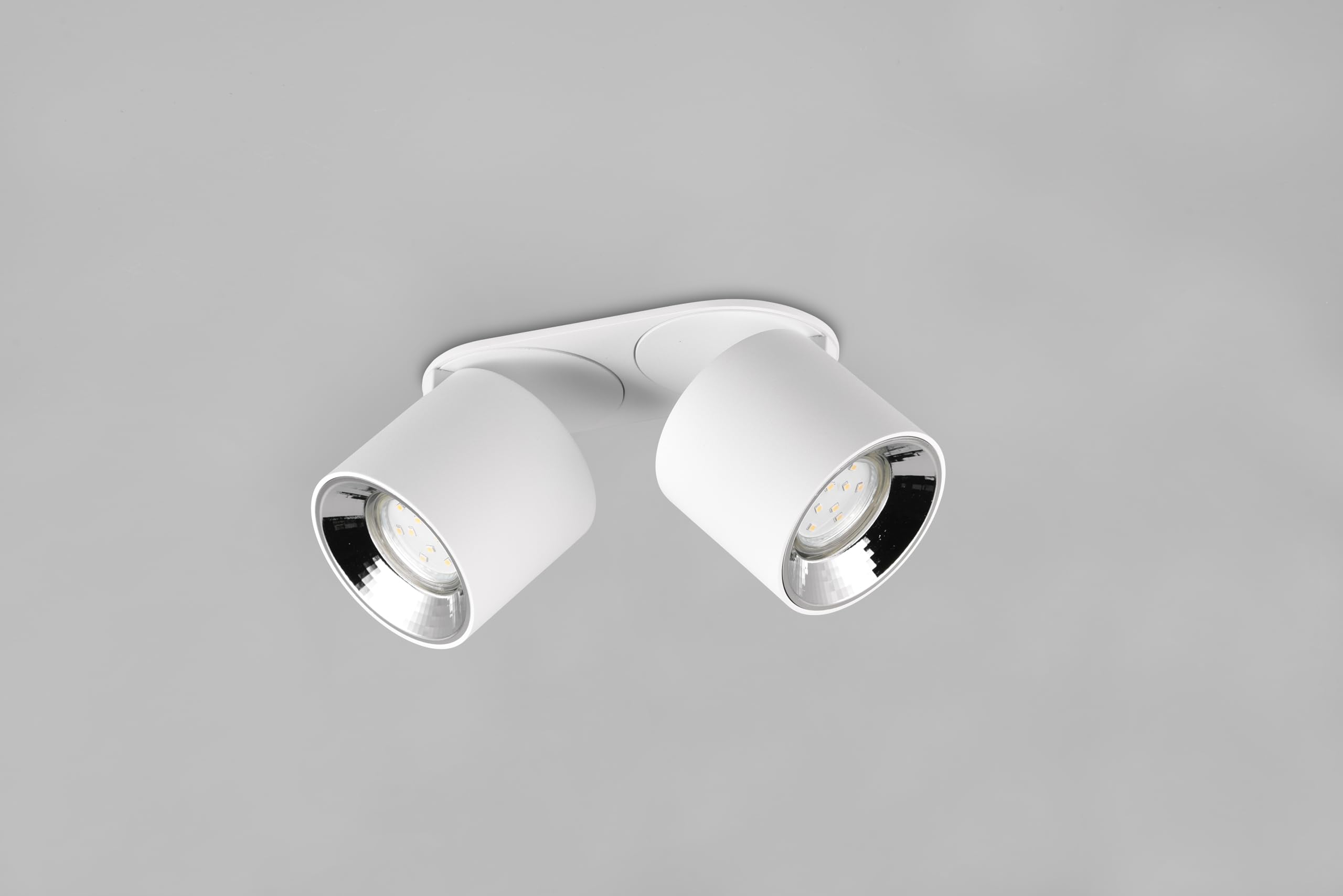 Trio Leuchten Foco – blanco mate – B 18 cm – metal – 2 focos