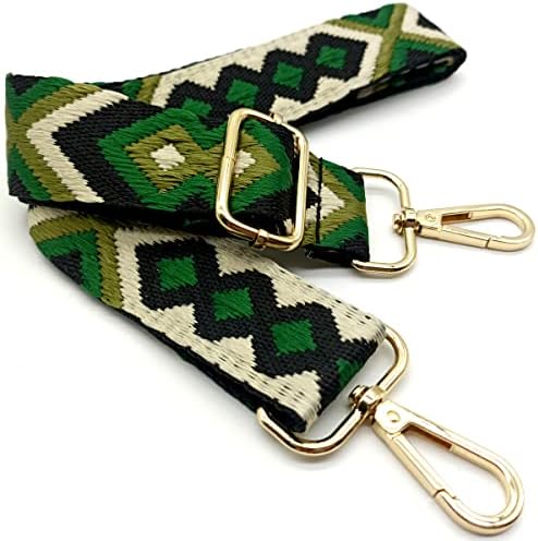 Verstelbare schouderriem voor tassen, groen, brede tasriem met karabijnhaak goud, 80-140 cm, draagriem, dames, moderne handtas, 3,8 cm
