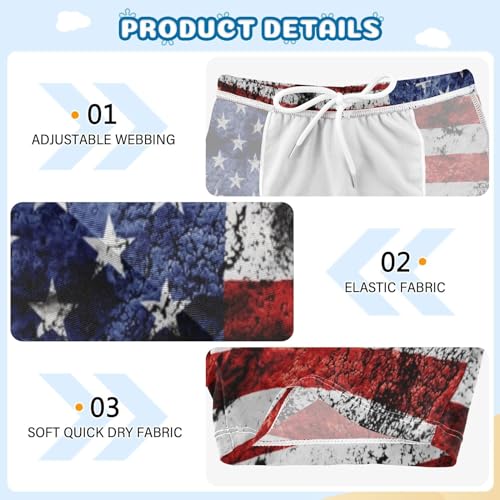 Aflyko Patriot Boys' Swim Boxer Shorts Fun Cute Kid's Swimwear Swim Trunks 3-10T3