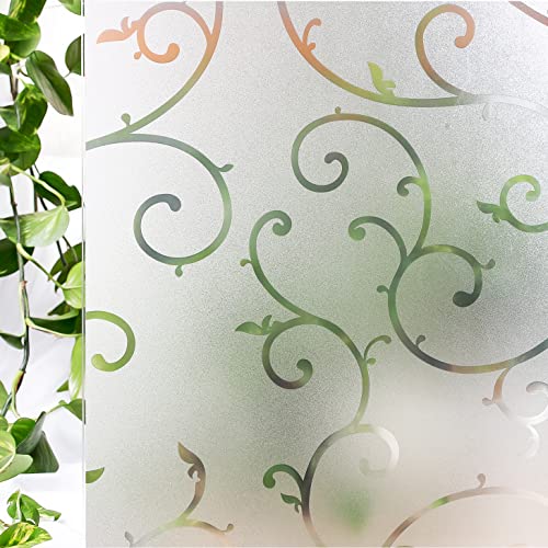 Image of CottonColors 039 Window Film, Blindfold Sheet, UV Protection, Frosted Glass, Repositionable, Window Glass Film, Privacy Stained Glass, 35.4 x 78.7 inches (90 x 200 cm)